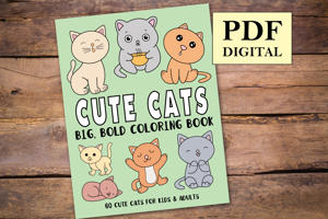 Cute Cats Big and Bold Coloring Book