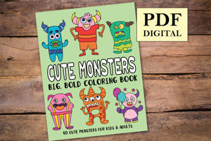 Cute Monsters Big and Bold Coloring Book