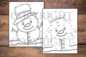 Snowman Dot to Dot for Kids