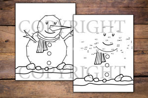 Snowman Dot to Dot for Kids