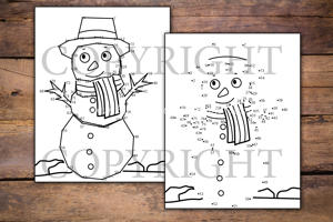 Snowman Dot to Dot for Kids