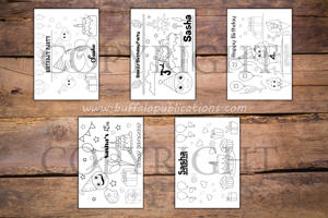 Emojis Theme Personalized Birthday Coloring Book