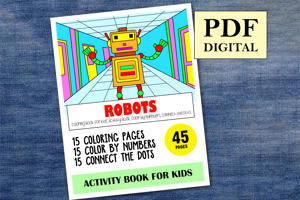 Robots Activity Book for Kids