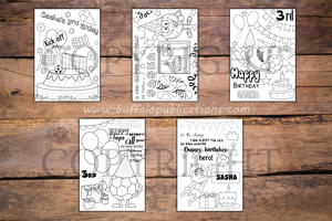 Football Theme Personalized Birthday Coloring Book