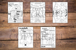 Football Theme Personalized Birthday Coloring Book