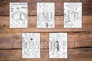 Rainbow Theme Personalized Birthday Coloring Book