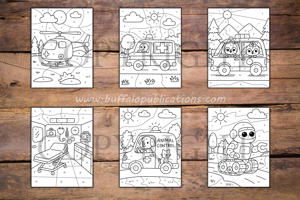 Emergency Vehicles Color By Numbers Book for Kids