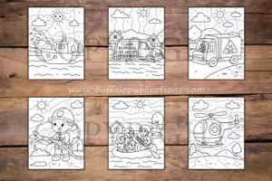 Emergency Vehicles Color By Numbers Book for Kids