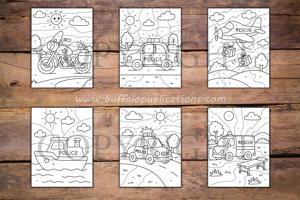 Emergency Vehicles Color By Numbers Book for Kids