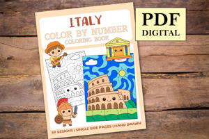 Italy Color By Numbers Book for Kids