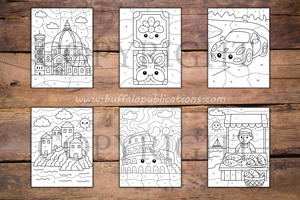 Italy Color By Numbers Book for Kids