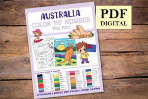 Australia Color By Numbers Book for Kids