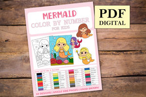 Mermaid Color By Numbers Book for Kids