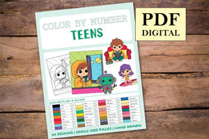 Teens Color By Numbers Book for Kids