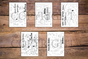 Unicorn Theme Personalized Birthday Coloring Book