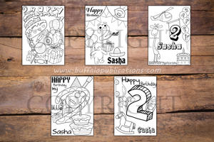 2nd Birthday Theme Personalized Birthday Coloring Book