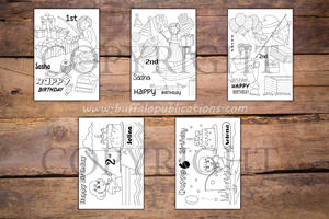Fisherman Girls Theme Personalized Birthday Coloring Book