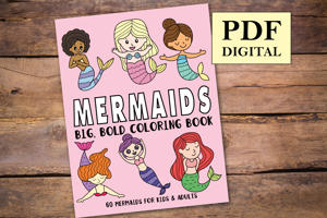 Mermaids Big and Bold Coloring Book
