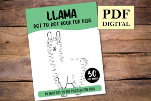 Llama Dot to Dot Book for Kids