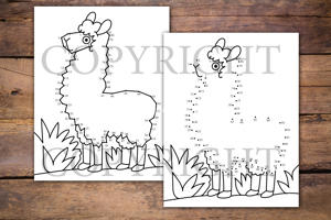 Llama Dot to Dot Book for Kids