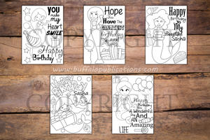 Mermaid Theme Personalized Birthday Coloring Book