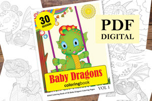 Baby Dragons Coloring Book for Adults