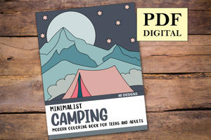 Minimalist Camping Coloring Book