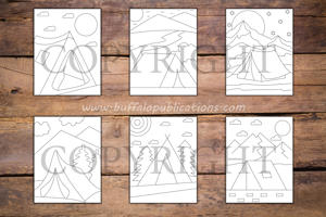 Minimalist Camping Coloring Book