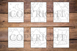 Minimalist Camping Coloring Book