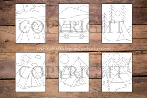 Minimalist Camping Coloring Book
