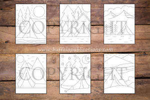 Minimalist Camping Coloring Book