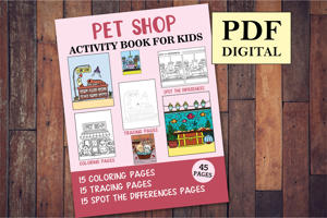 Pet Shop Activity Book for Kids