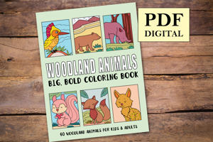 Woodland Animals Big and Bold Coloring Book