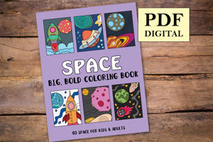 Space Big and Bold Coloring Book