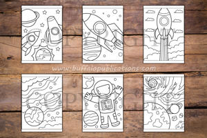 Space Big and Bold Coloring Book