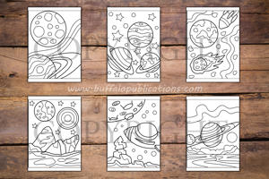 Space Big and Bold Coloring Book