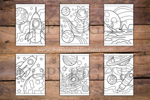 Space Big and Bold Coloring Book