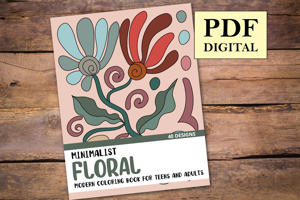 Minimalist Floral Coloring Book