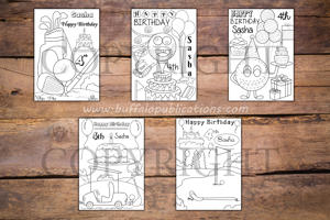 Golf Theme Personalized Birthday Coloring Book