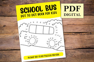 School Bus Dot to Dot Book for Kids