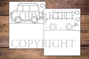 School Bus Dot to Dot Book for Kids