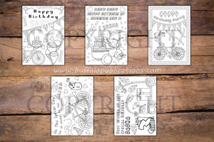 Cycling Theme Personalized Birthday Coloring Book