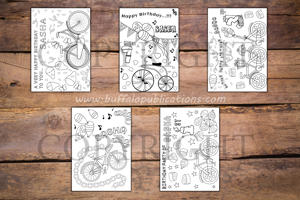 Cycling Theme Personalized Birthday Coloring Book