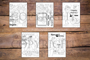 Photographer Girl Theme Personalized Birthday Coloring Book