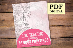 Famous Paintings Ink Tracing Coloring Book for Adults