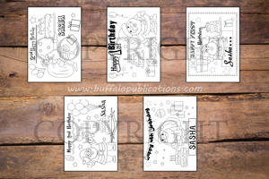 Santa Theme Personalized Birthday Coloring Book
