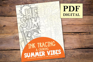 Summer Vibes Ink Tracing Coloring Book for Adults
