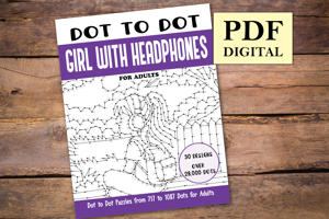 Dot to Dot Girl with Headphones for Adults