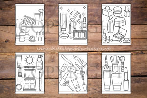 Cosmetics and Makeup Big and Bold Coloring Book