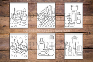 Cosmetics and Makeup Big and Bold Coloring Book